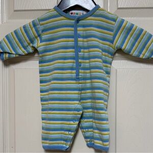 miniwear Blue, Green & Yellow Striped Baby One-Piece